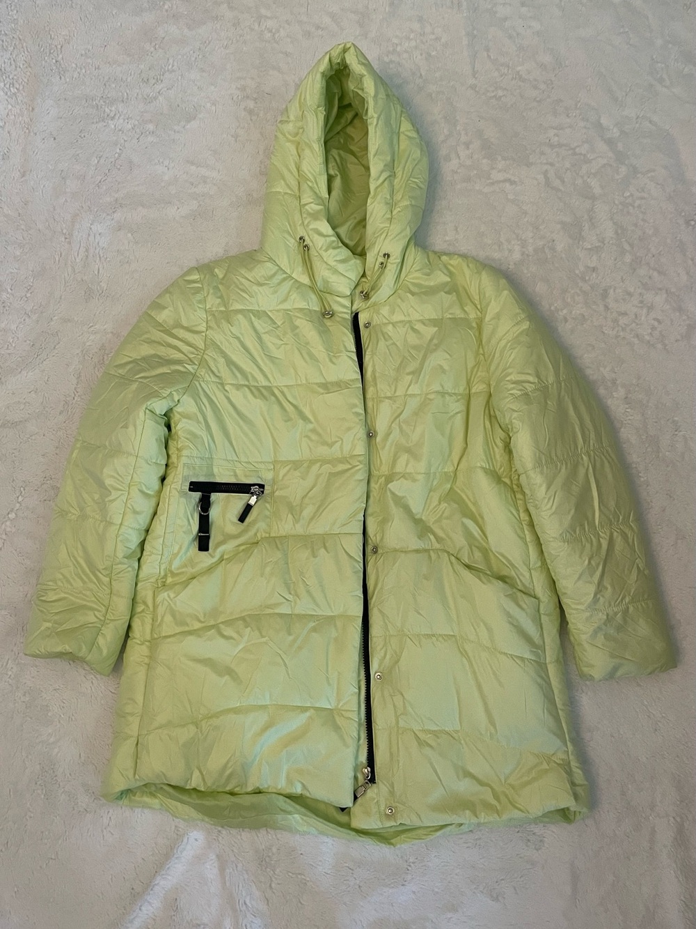 Pascale La Mode Light yellow-Green Hooded Puffer Jacket
